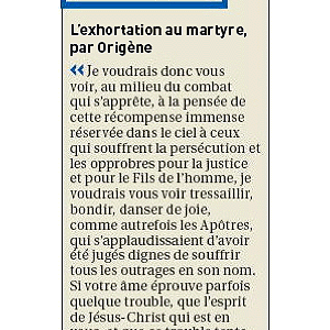 La Croix 22-23/11/2008, p. 13.